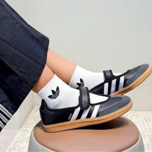 Adidas Samba Jane Women's Size 9.5 Black and White Mary Jane Sneakers